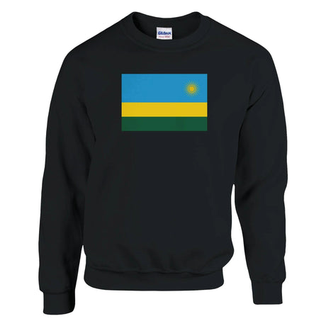 Sweat-shirt drapeau rwanda coton mélangé brodé doux