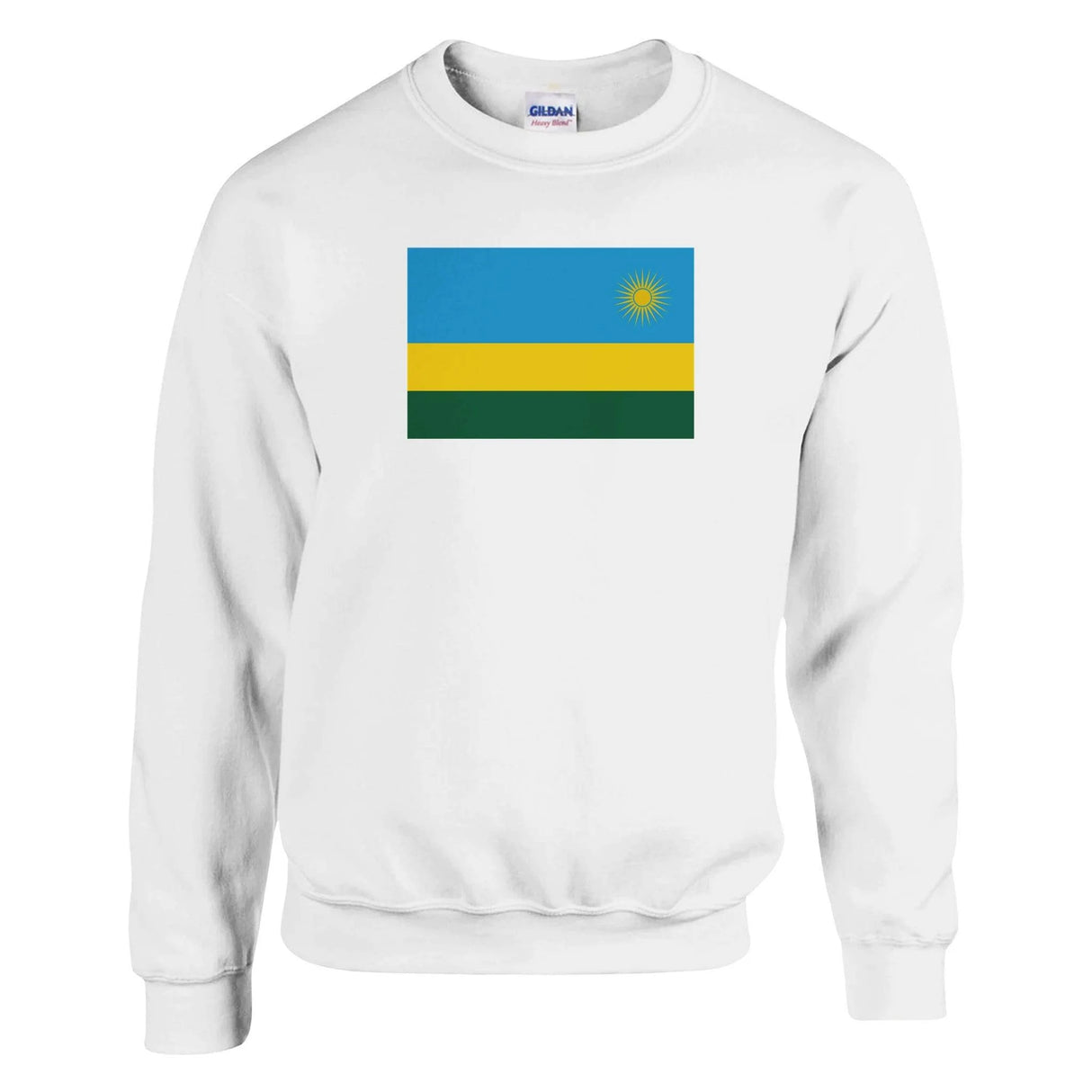 Sweat-shirt drapeau rwanda coton mélangé brodé doux