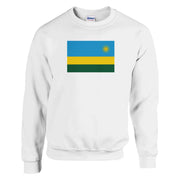 Sweat-shirt drapeau rwanda coton mélangé brodé doux