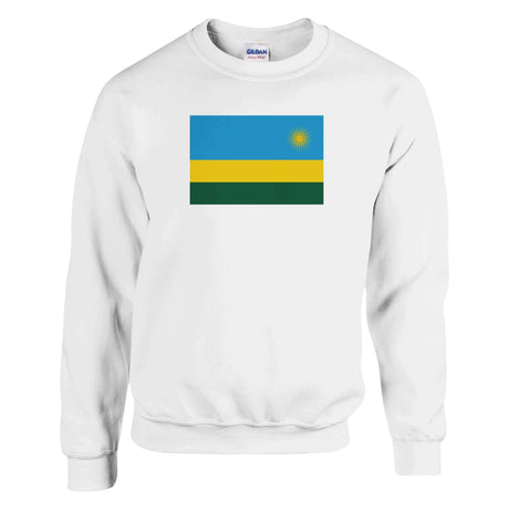 Sweat-shirt drapeau rwanda coton mélangé brodé doux