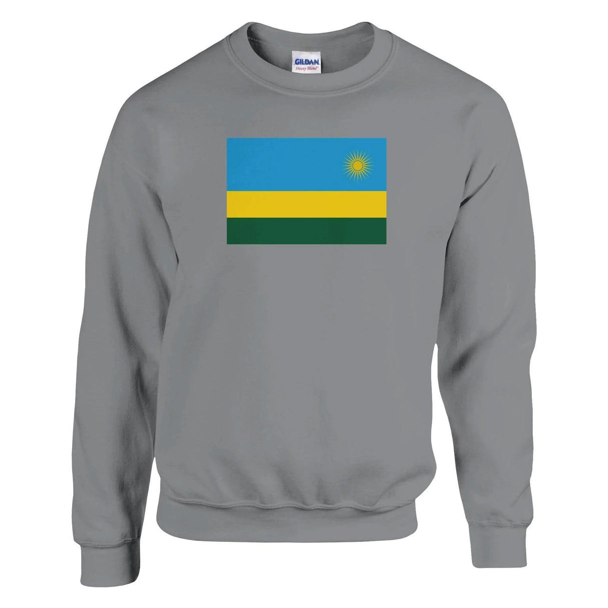 Sweat-shirt drapeau rwanda coton mélangé brodé doux