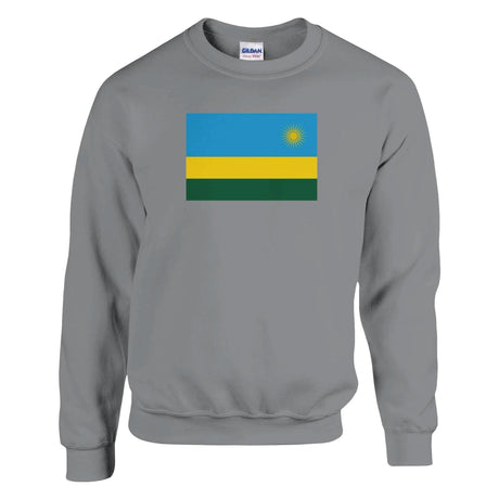 Sweat-shirt drapeau rwanda coton mélangé brodé doux