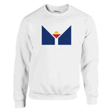 Sweat-shirt drapeau saint-martin coton mélangé brodé