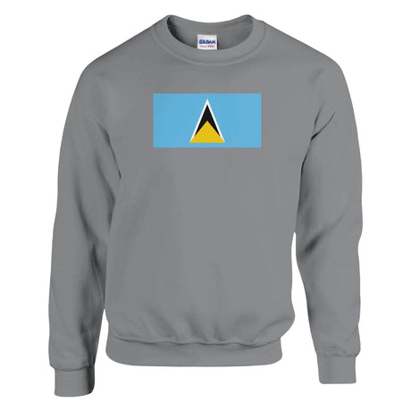 Sweat-shirt drapeau sainte-lucie coton mélangé brodé