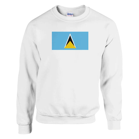 Sweat-shirt drapeau sainte-lucie coton mélangé brodé