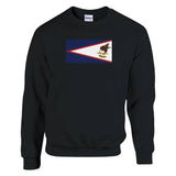 Sweat-shirt drapeau samoa américaines coton mélangé brodé