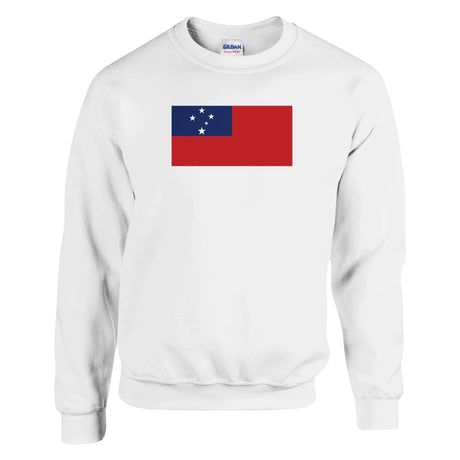 Sweat-shirt drapeau samoa coton mélangé brodé confortable