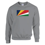 Sweat-shirt drapeau seychelles coton mélangé imprimé