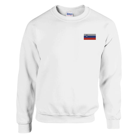 Sweat-shirt drapeau slovénie broderie couleur coton mélangé