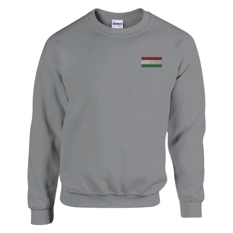 Sweat-shirt drapeau tadjikistan broderie couleur coton mélangé