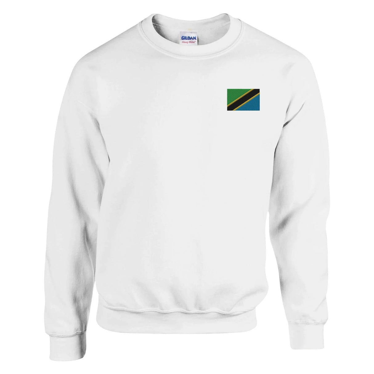 Sweat-shirt drapeau tanzanie broderie couleur coton mélangé