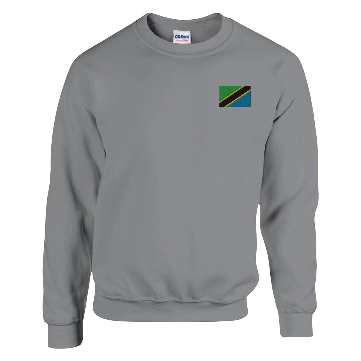 Sweat-shirt drapeau tanzanie broderie couleur coton mélangé