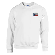 Sweat-shirt drapeau tchéquie broderie couleur coton mélangé