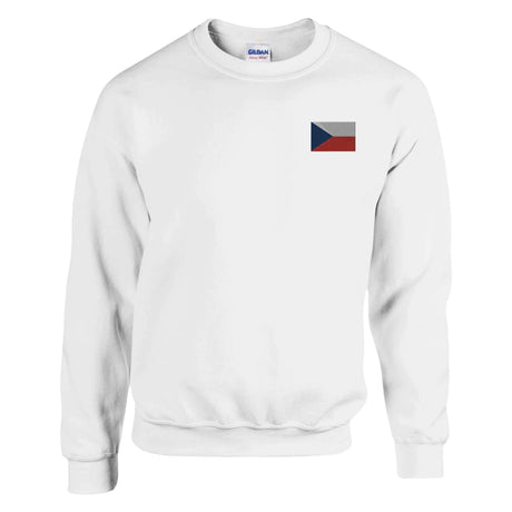 Sweat-shirt drapeau tchéquie broderie couleur coton mélangé