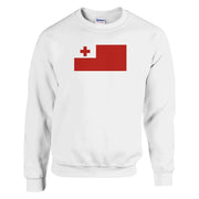 Sweat-shirt drapeau tonga coton mélangé broderie douce