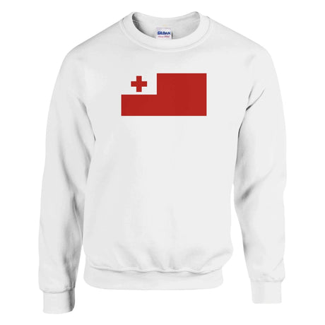 Sweat-shirt drapeau tonga coton mélangé broderie douce