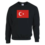 Sweat-shirt drapeau turquie coton mélangé brodé doux