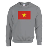 Sweat-shirt drapeau viêt nam coton mélangé broderie