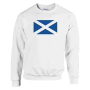 Sweat-shirt écosse coton mélangé brodé couleur bleue
