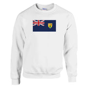 Sweat-shirt îles turques-et-caïques coton brodé élégant