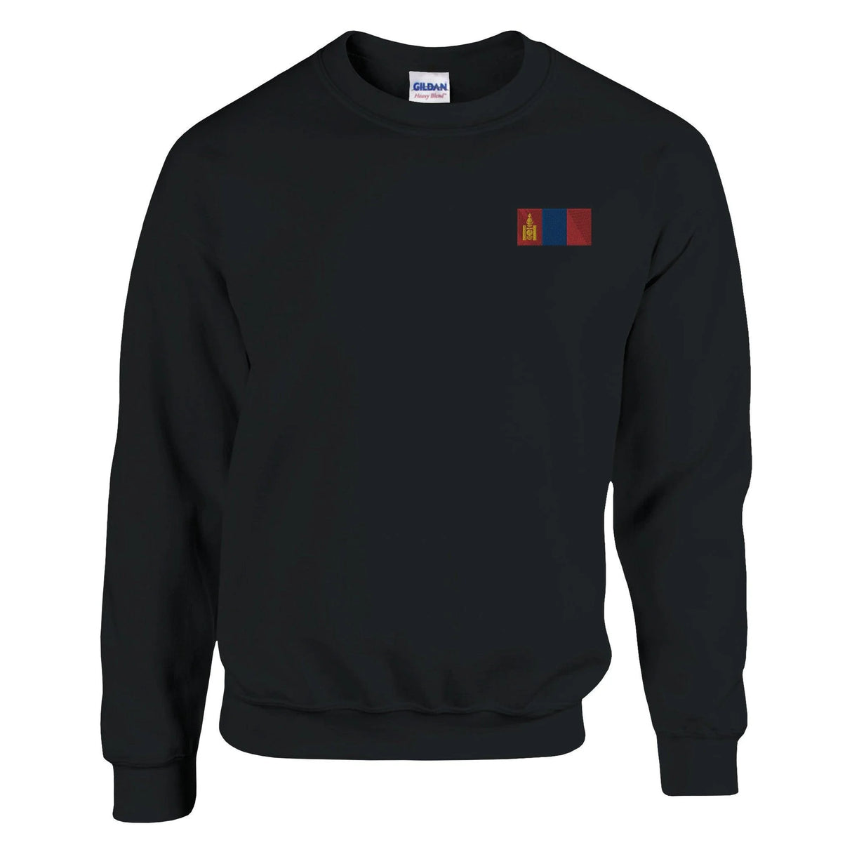 Sweat-shirt mongolie broderie couleur en coton mélangé