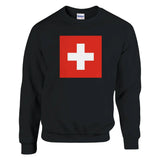Sweat-shirt suisse armoiries mélange doux coton brodé