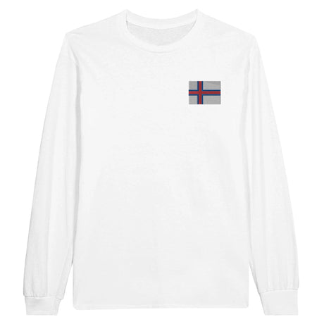 T-shirt à manches longues broderie couleur îles féroé coton