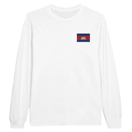 T-shirt à manches longues cambodge broderie coton mélangé