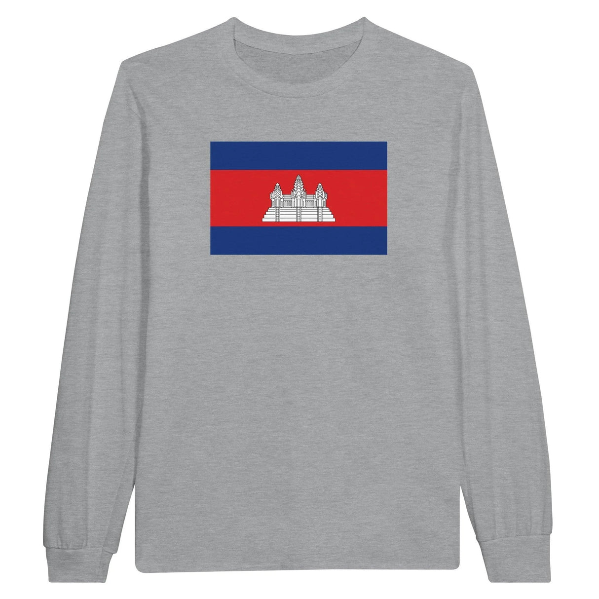 T-shirt à manches longues cambodge coton mélangé imprimé