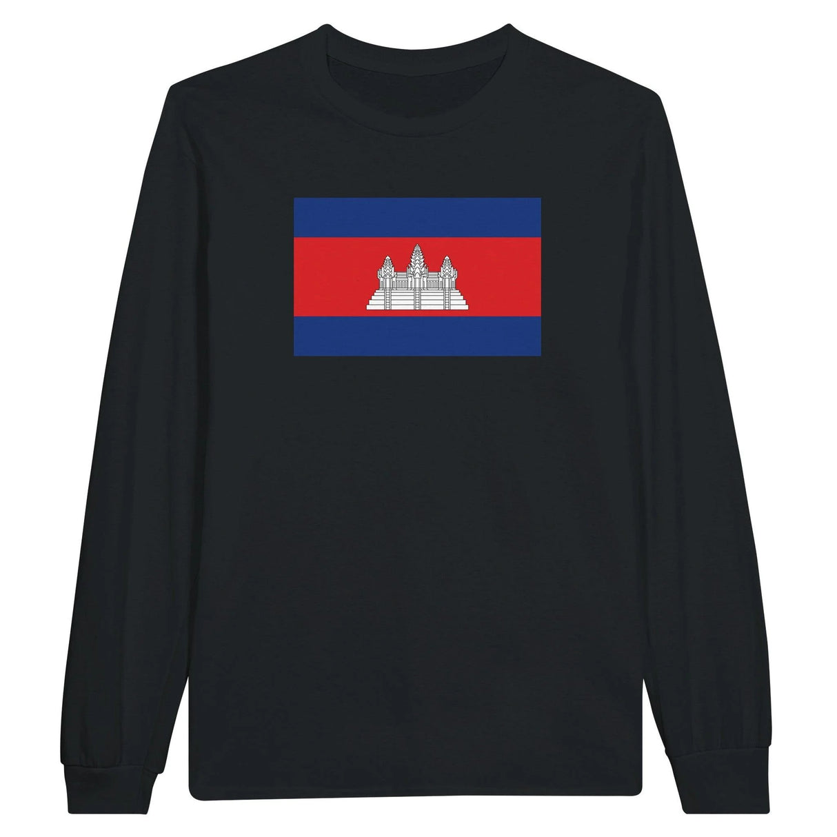 T-shirt à manches longues cambodge coton mélangé imprimé