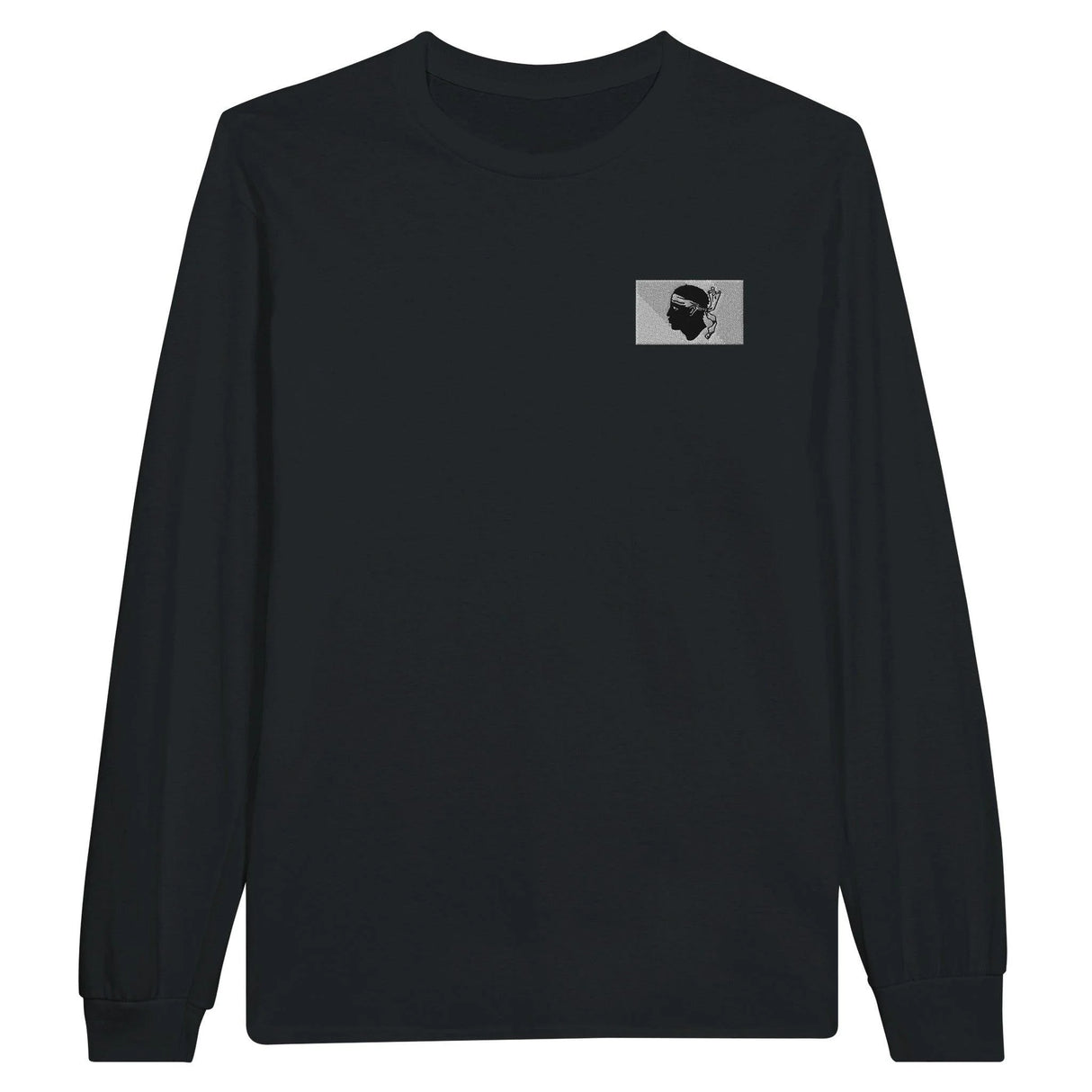 T-shirt à manches longues corse broderie coton mélangé