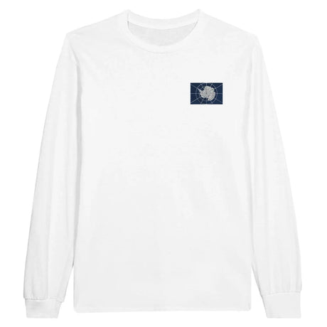 T-shirt à manches longues drapeau antarctique en broderie officiel - pixelformaflag