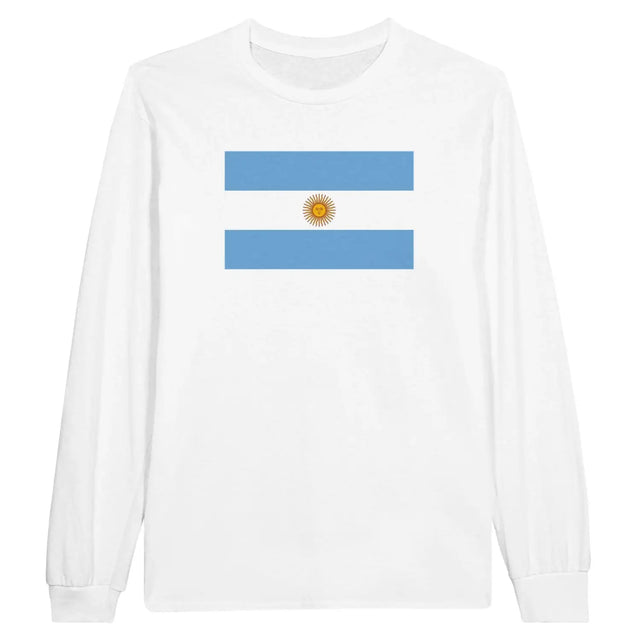 T-shirt à manches longues drapeau argentine - pixelforma