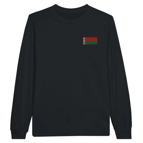 T-shirt à manches longues drapeau biélorussie en broderie - pixelformaflag