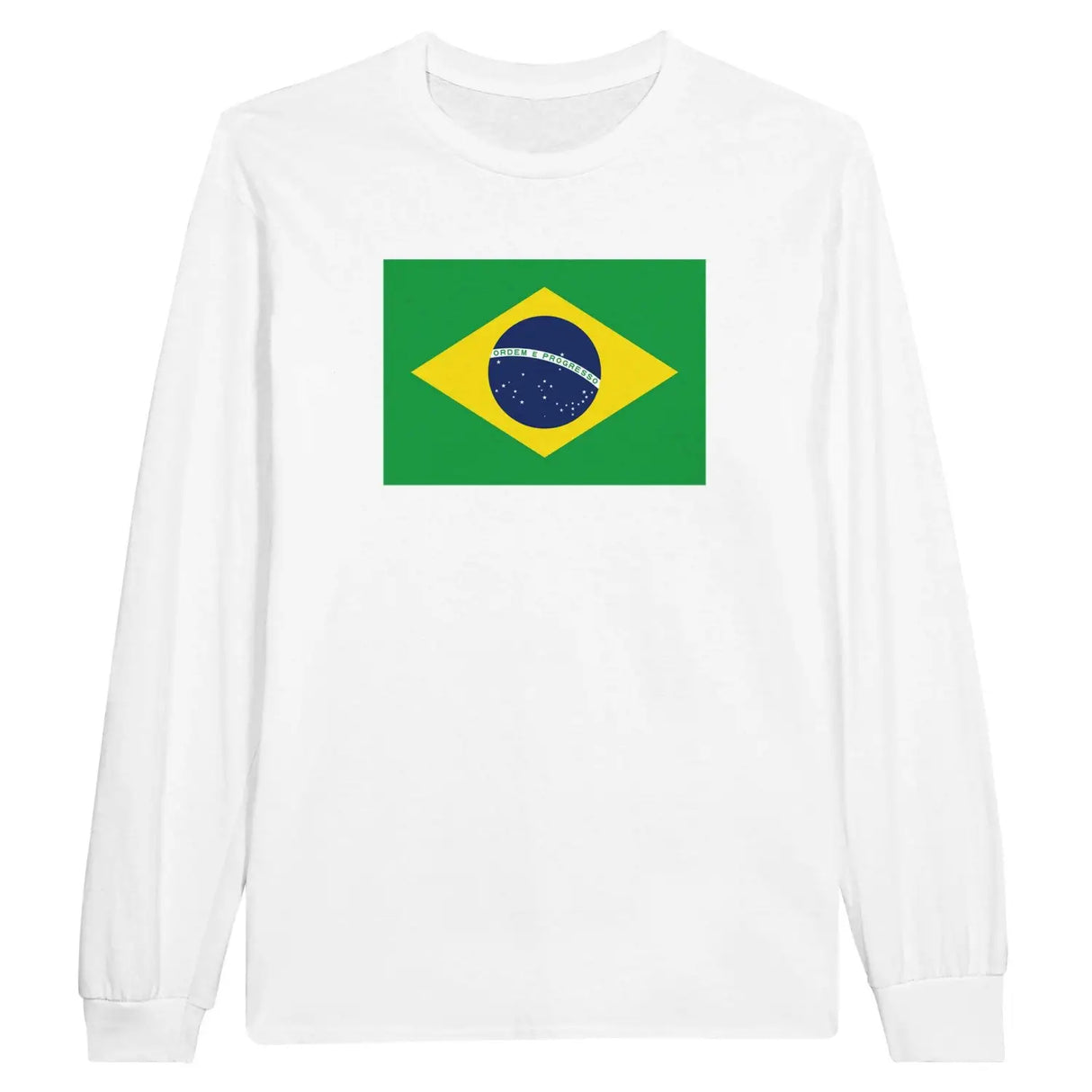 T-shirt à manches longues drapeau brésil - pixelforma