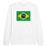 T-shirt à manches longues drapeau brésil - pixelforma