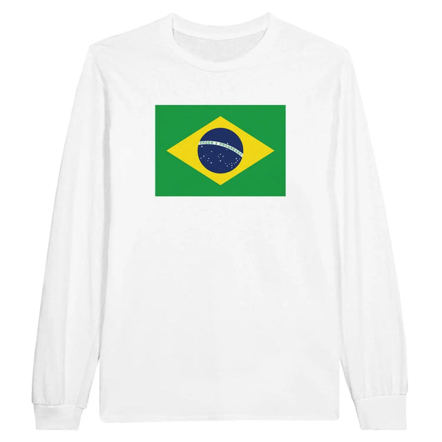 T-shirt à manches longues drapeau brésil - pixelforma