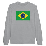 T-shirt à manches longues drapeau brésil - pixelforma