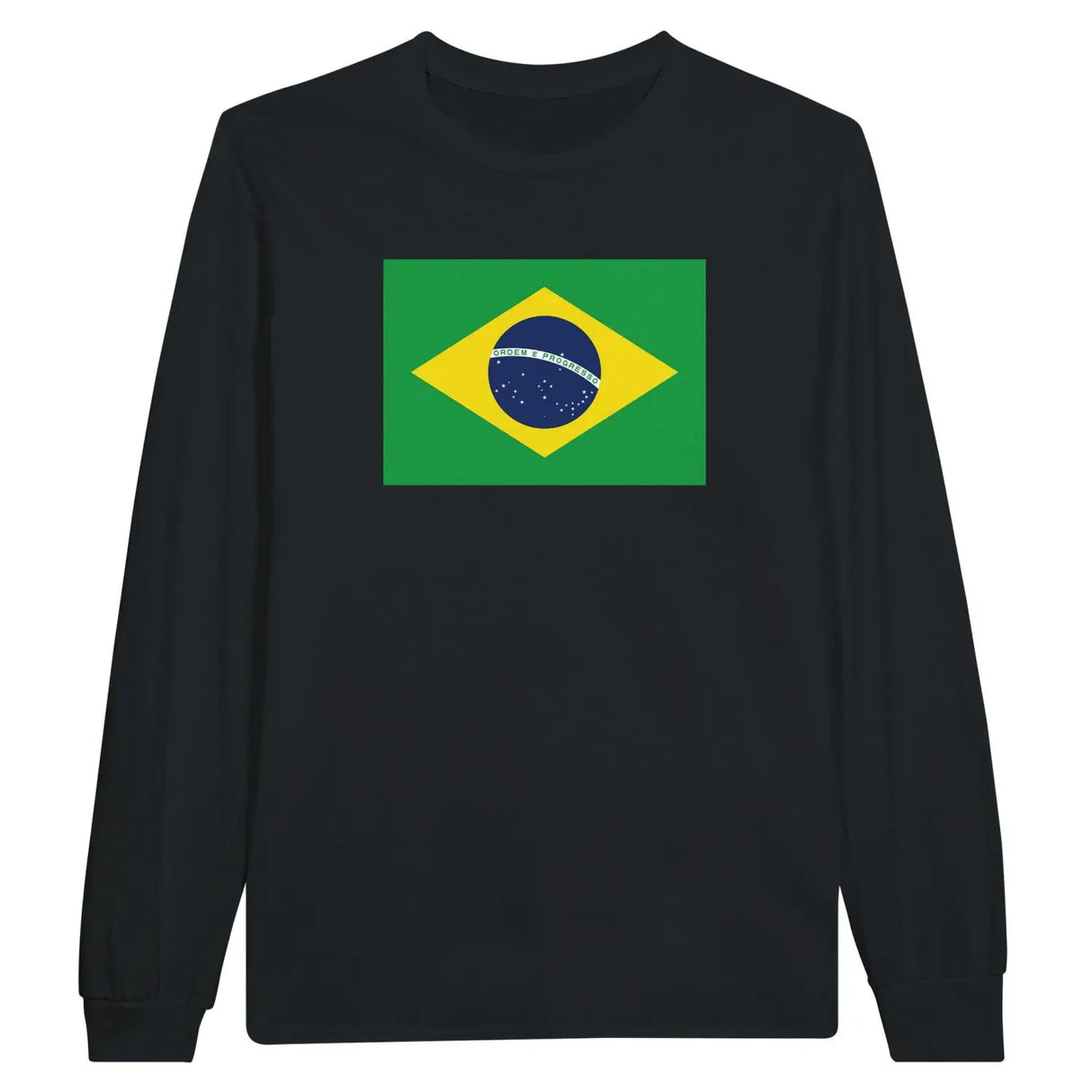 T-shirt à manches longues drapeau brésil - pixelforma