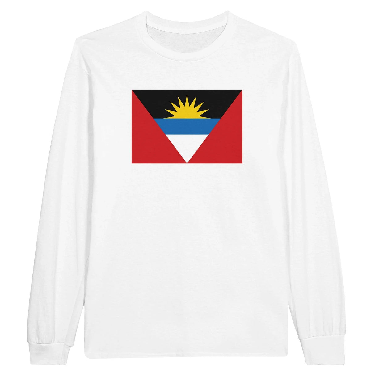 T-shirt à manches longues drapeau d’antigua-et-barbuda coton