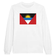 T-shirt à manches longues drapeau d’antigua-et-barbuda coton