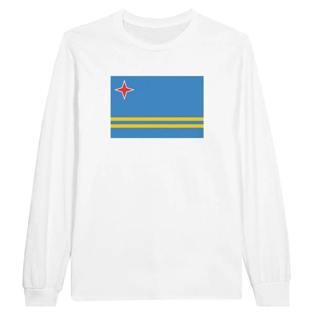 T-shirt à manches longues Drapeau d'Aruba - Pixelforma 