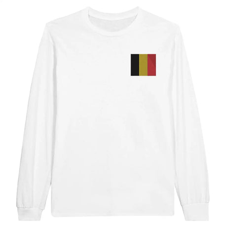 T-shirt à manches longues Drapeau de la Belgique en broderie - Pixelforma 