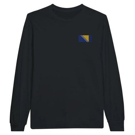 T-shirt à manches longues Drapeau de la Bosnie-Herzégovine en broderie - Pixelforma 