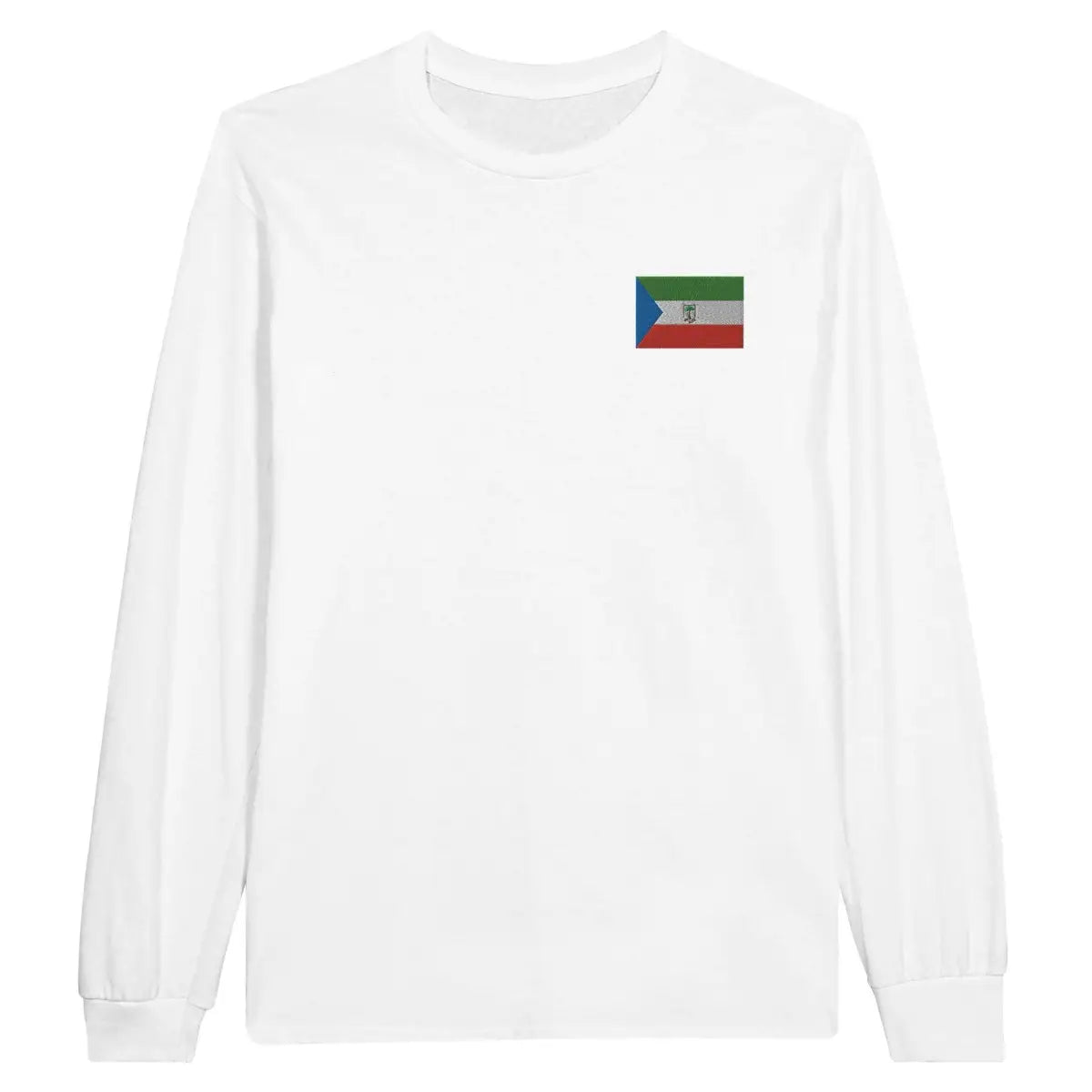 T-shirt à manches longues Drapeau de la Guinée équatoriale en broderie - Pixelforma 