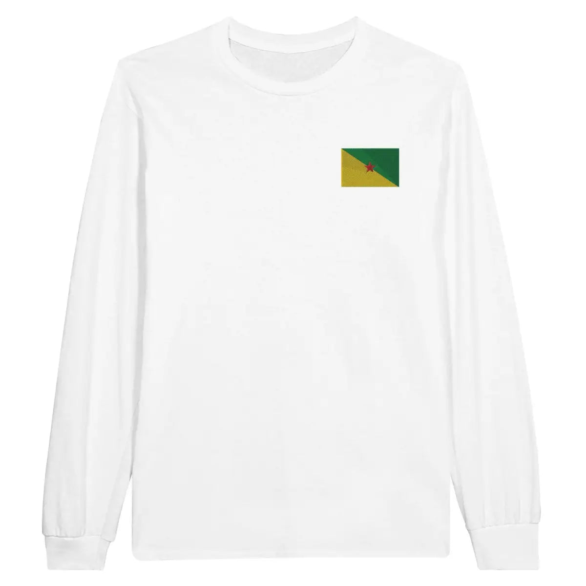 T-shirt à manches longues Drapeau de la Guyane en broderie - Pixelforma 