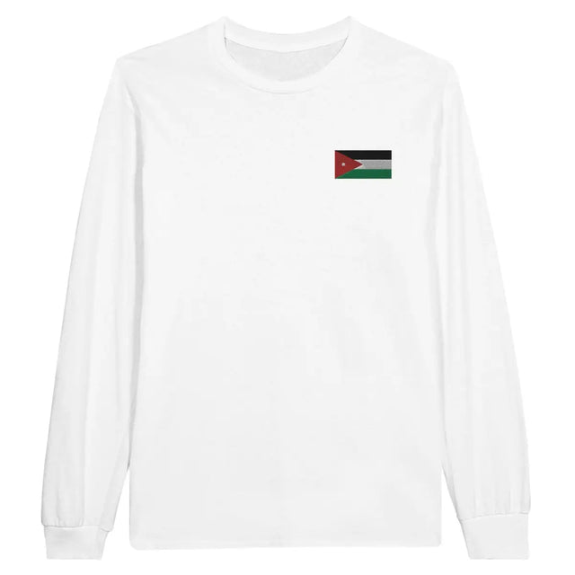 T-shirt à manches longues Drapeau de la Jordanie en broderie - Pixelforma 