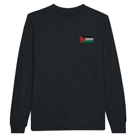 T-shirt à manches longues Drapeau de la Jordanie en broderie - Pixelforma 