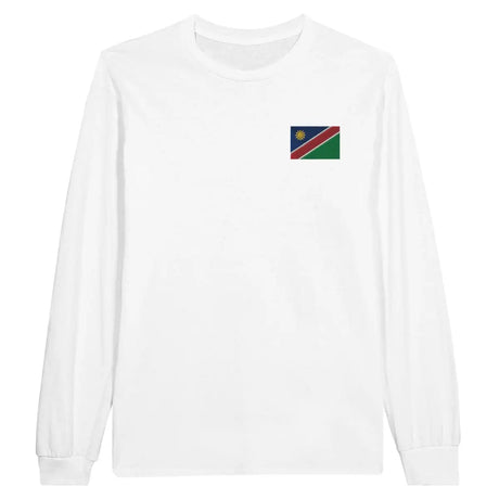 T-shirt à manches longues Drapeau de la Namibie en broderie - Pixelforma 