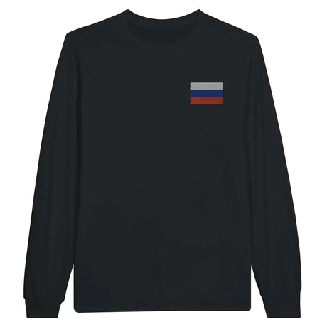 T-shirt à manches longues Drapeau de la Russie en broderie - Pixelforma 